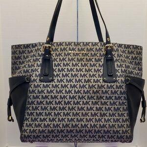 Michael Kors Monogram Navy and Gold Tote/Dustbag